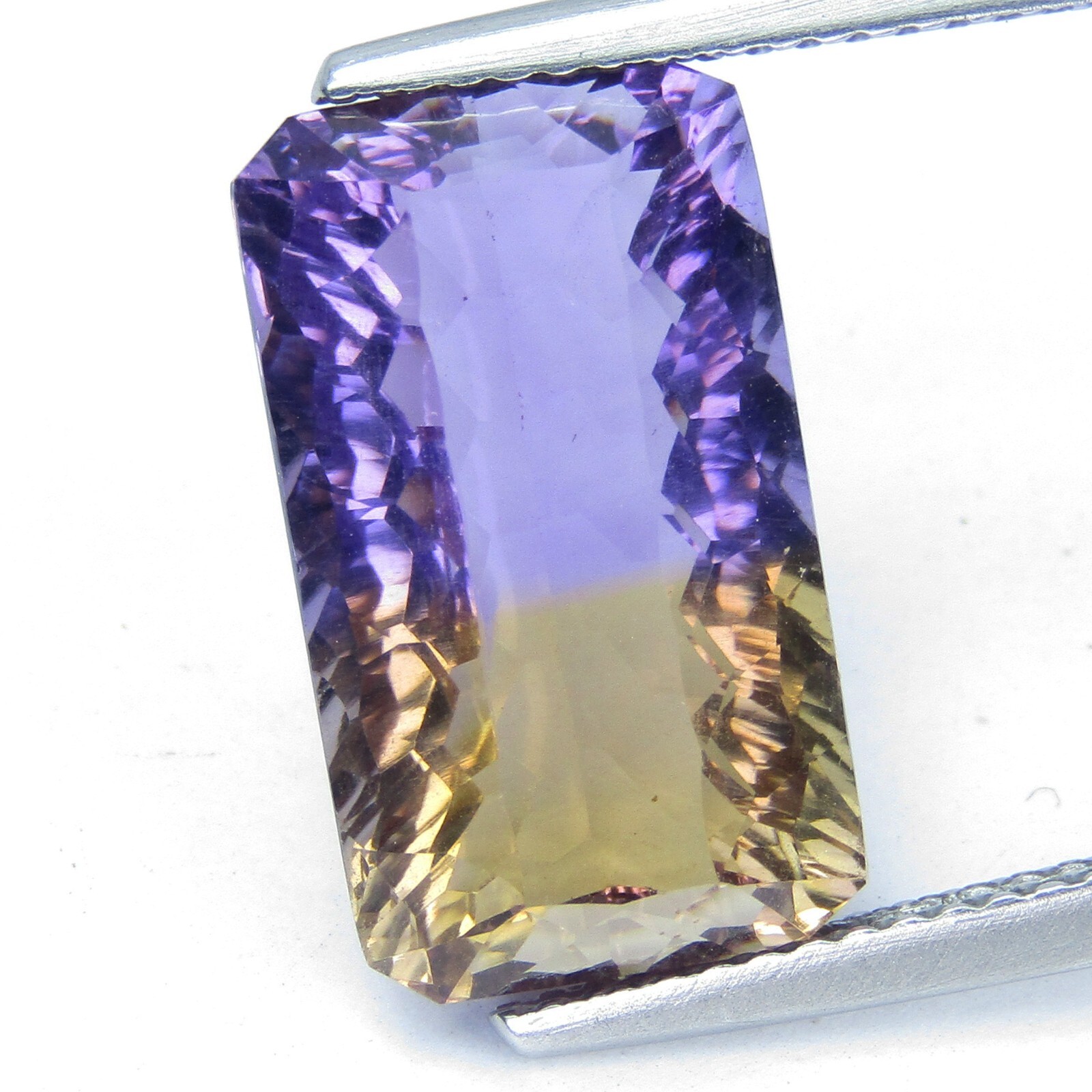 7.55Cts Sparkling Natural Ametrine 15.8x9x6.6mm Laser Cut Loose Bolivia Gemstone