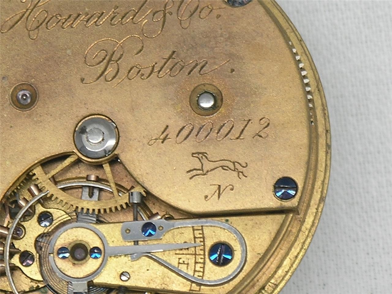 EXTREMELY RARE E. HOWARD 12TH MADE SERIES IX POCKET WATCH MOV’T & DIAL + STEM