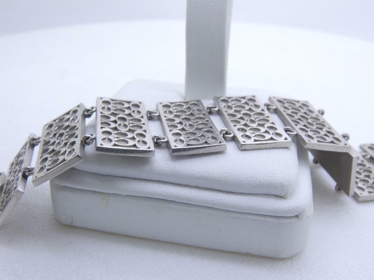 Palladium Link Bar Bracelet 52 grams 1″ Inch Wide 7.5” Inch Long Very Unique