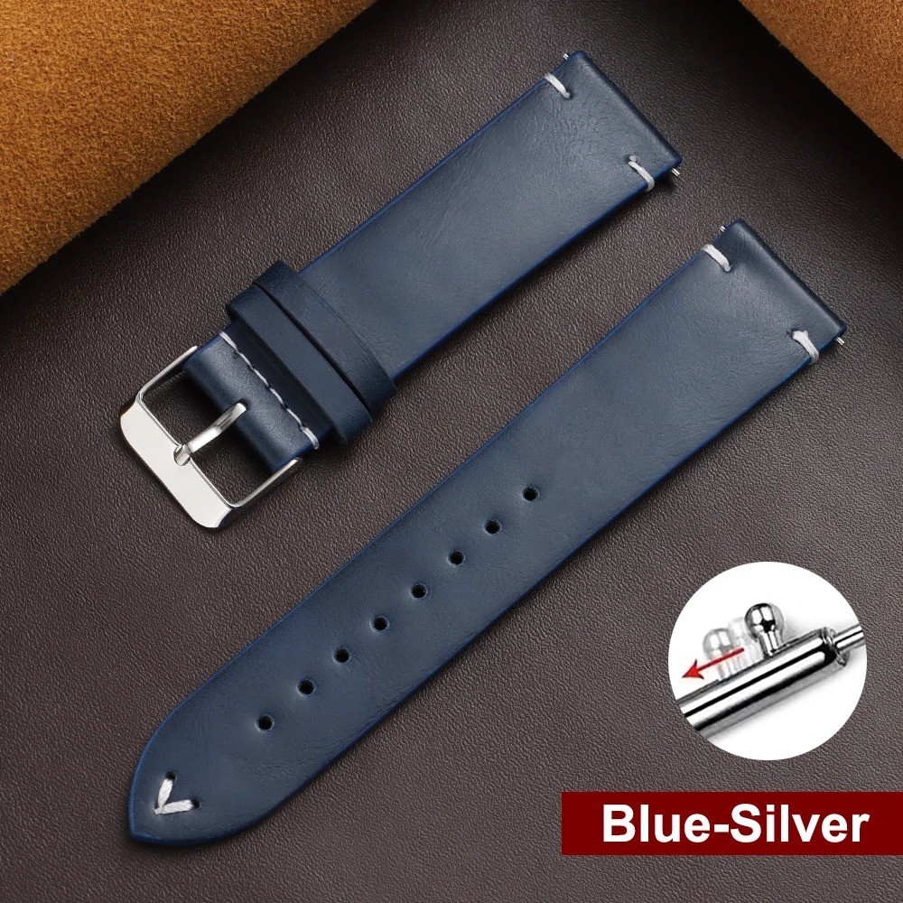 Retro Oil Wax Genuine Leather Watch Band 18 19 20 21 22 24mm Thin Cowhide Strap.