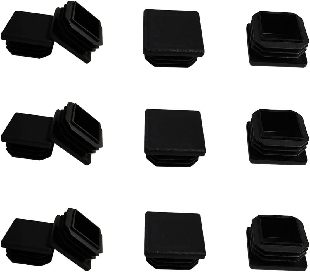 High-Quality 1.25 Inch Square Tube End Caps – 12 Pack for Optimal Furniture Care