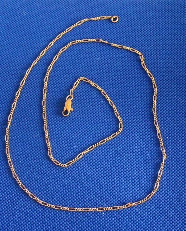 Vintage Yellow Gold Tone 25″ Figaro Link Chain