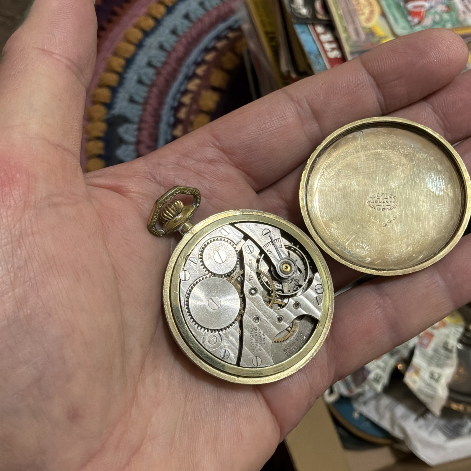 1925 New York Standard Watch Co. Grade 173 GF 12s 7J Pocket Watch Working
