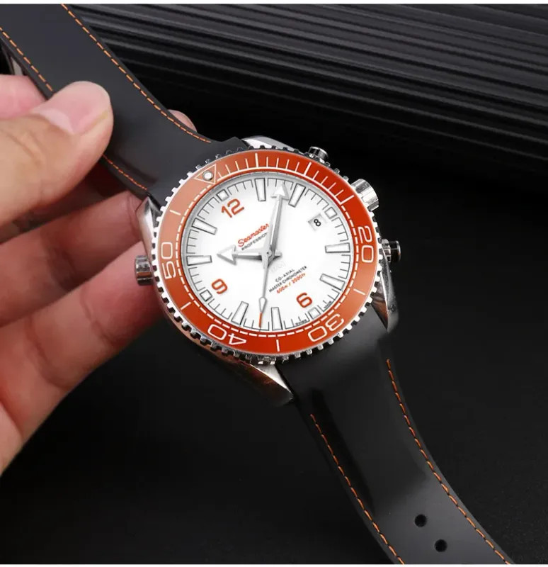 20mm 22mm Silicone Watch Band For Omega 300 SEAMASTER 600 PLANET OCEAN Seiko SKX