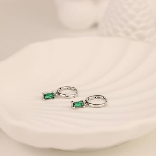 3Pairs Earrings Set for Women Silver Moon Star CZ Butterfly Green Dainty Studs