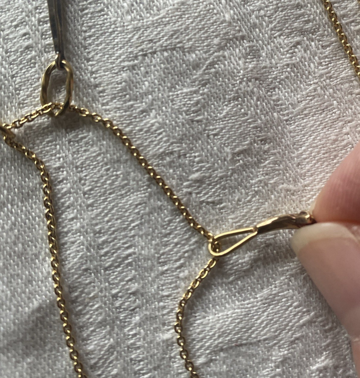 Sarah McGuire Studio Gold Long Necklace with Three Mixed Metal Pendants