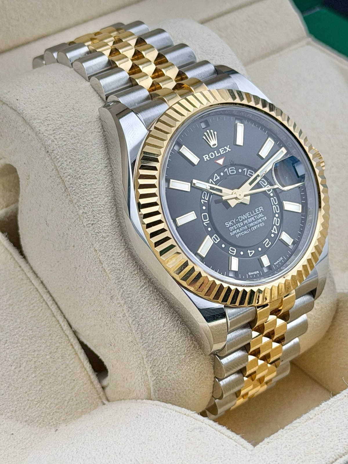 2021 Rolex Sky-Dweller Black Dial 326933 42mm 18K Yellow Gold and Stainless Stee