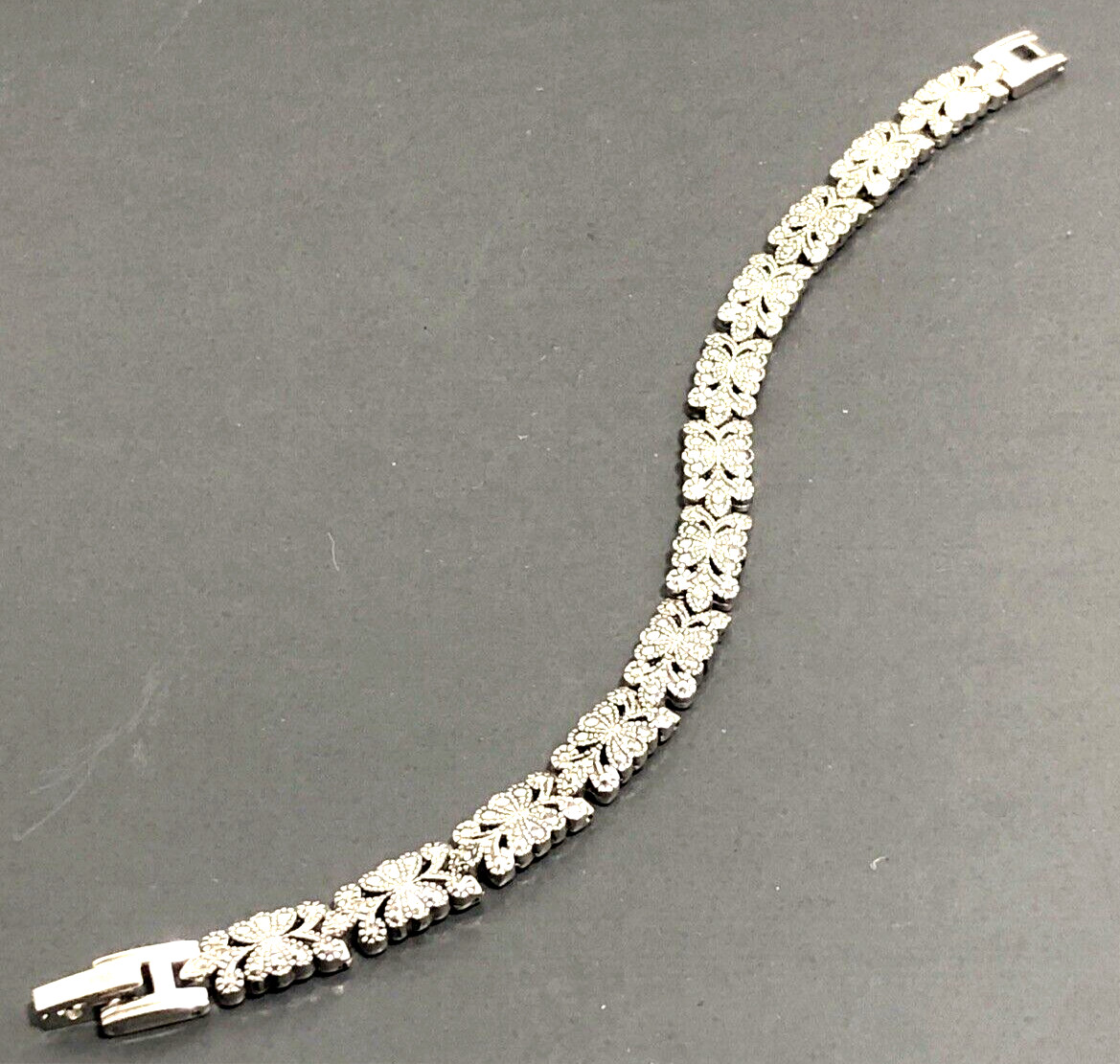 Marcacite Gemstone Bracelet Silver-Tone Vivani Classic Casual Formal 8″