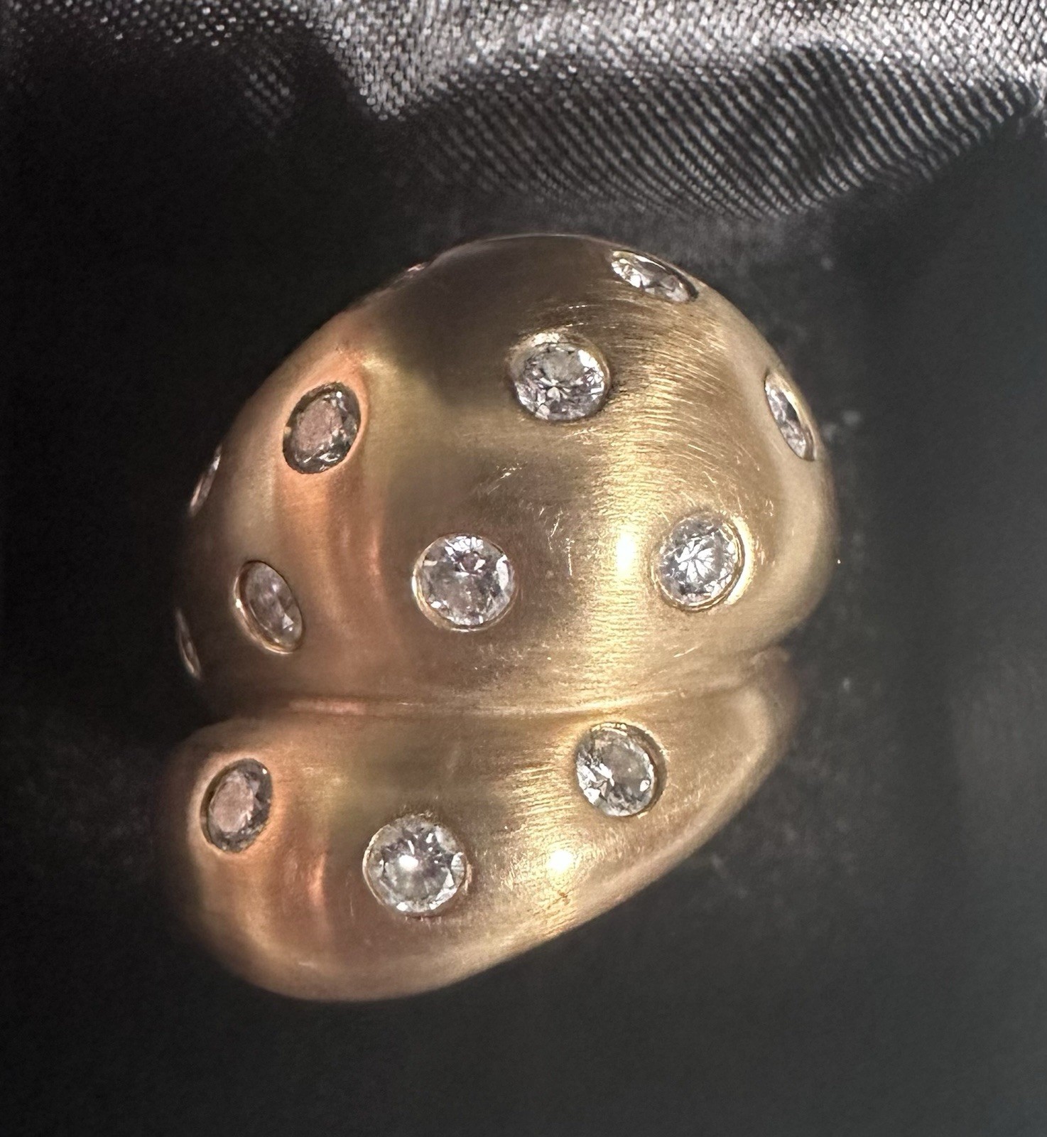 14KT YELLOW GOLD DIAMOND FREE FORM SATIN FINISH RING ~ SHOPNBC ~ Size 6
