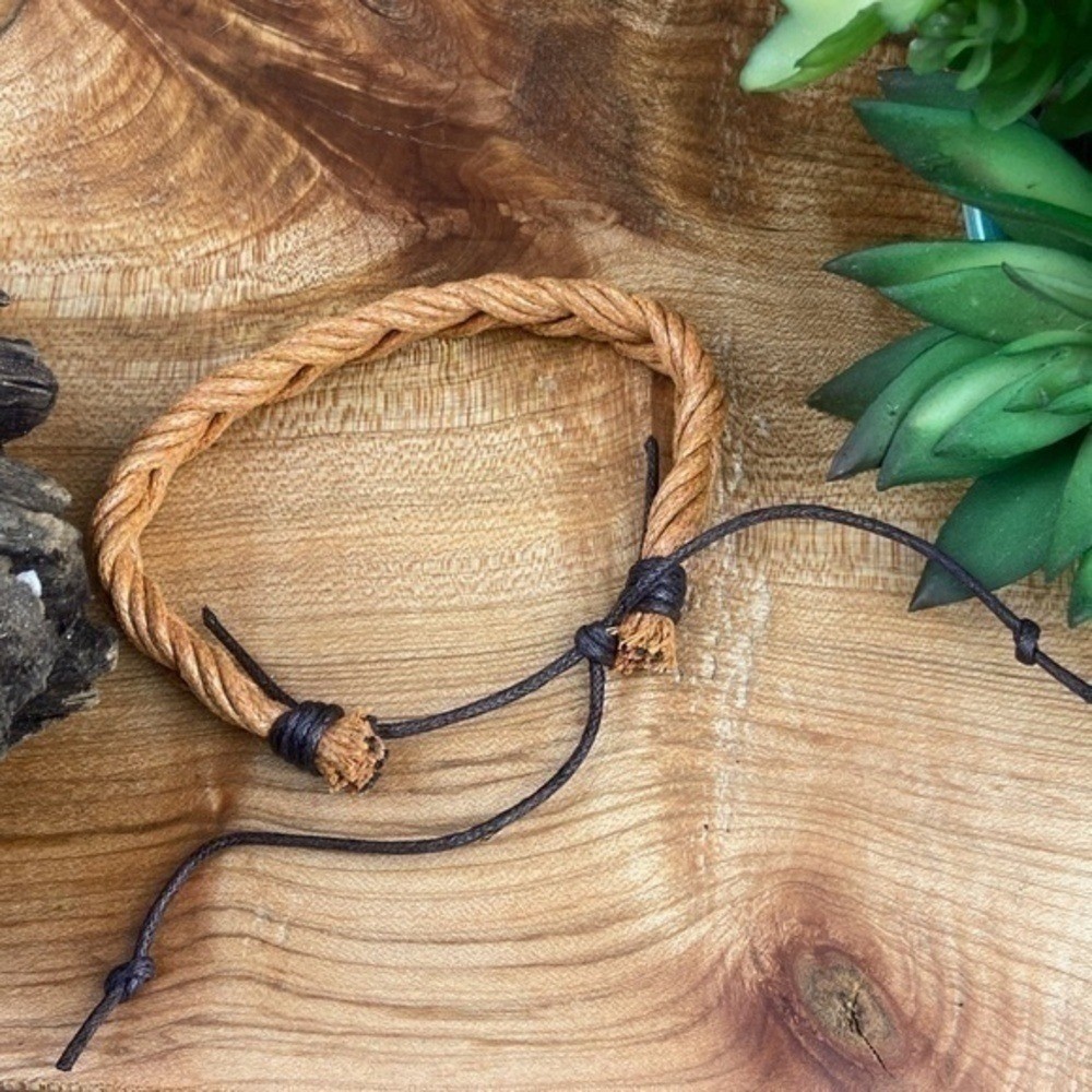 Mens Bracelets Bundle Adjustable Faux Leather & Hemp Onyx Stone Beads