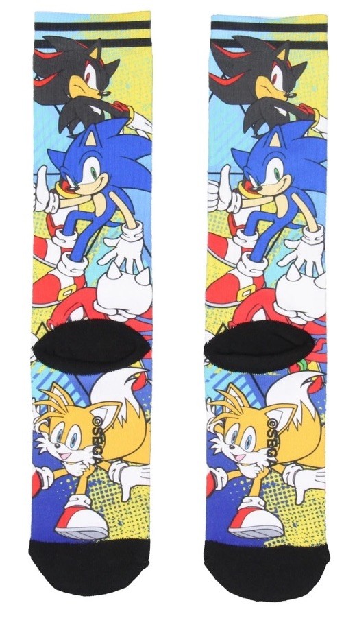 Bioworld Sonic The Hedgehog Men’s Socks Character Collage One Size, V1