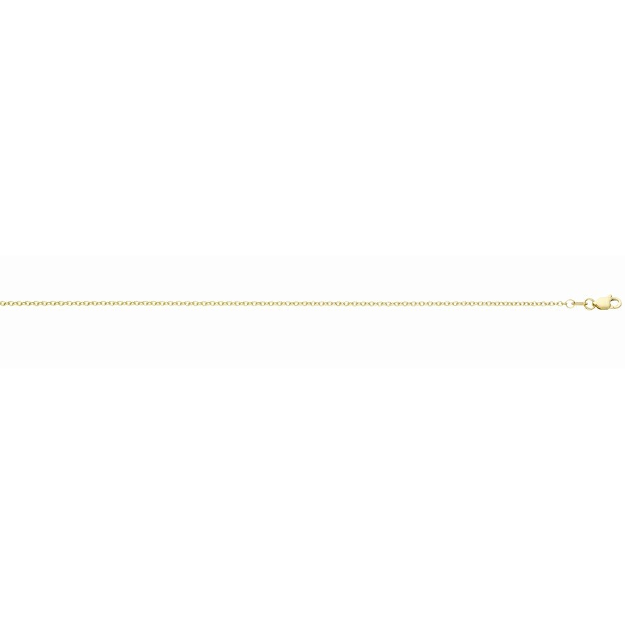 14k yellow solid gold diamond cut cable chain 20″inch 1.0 mm 1.6 grams