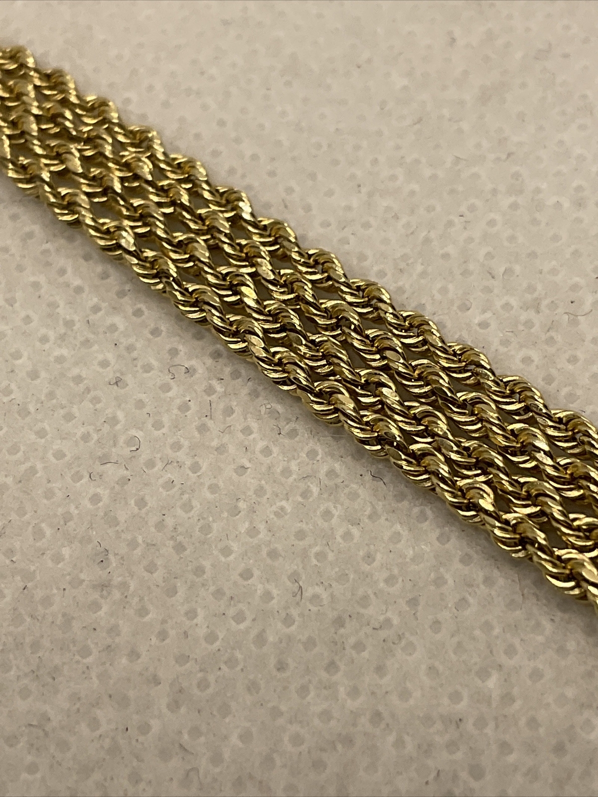 14K Yellow Gold Diamond Cut 1.7mm wide ROPE Chain Necklace 21.75” long 2.9gr.