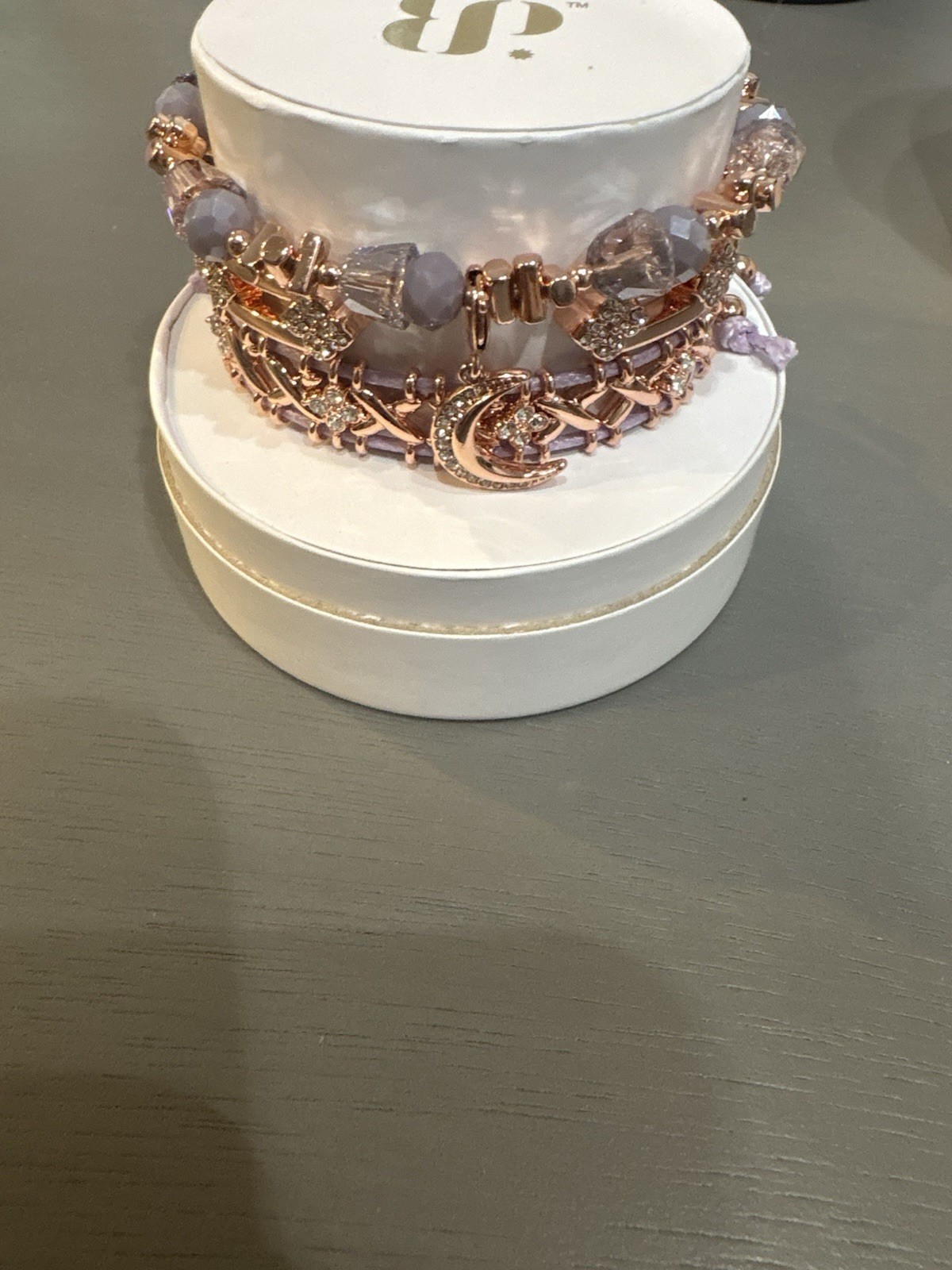 ST52669 Lunar Elegance Lab Created Stones Rose Gold Plating Removable Charms
