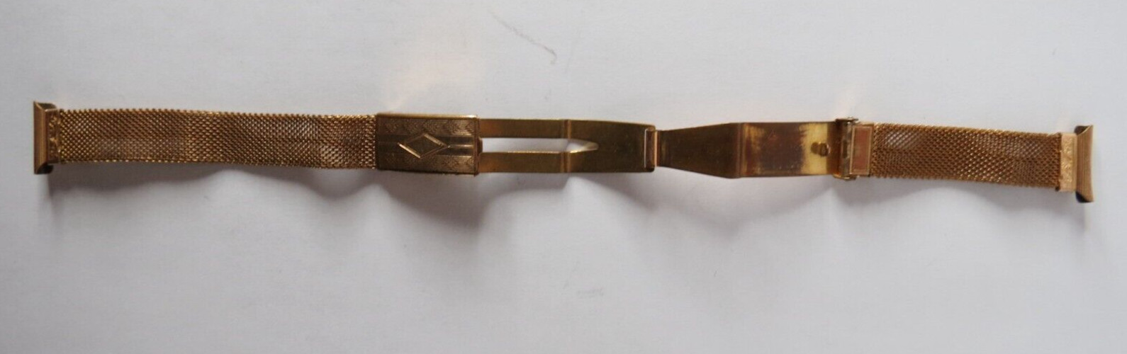 VTG WOMENS HANDI-FOLD 12K GOLD FILLED MESH BAND 5 1/4″ LONG & 13.3MM