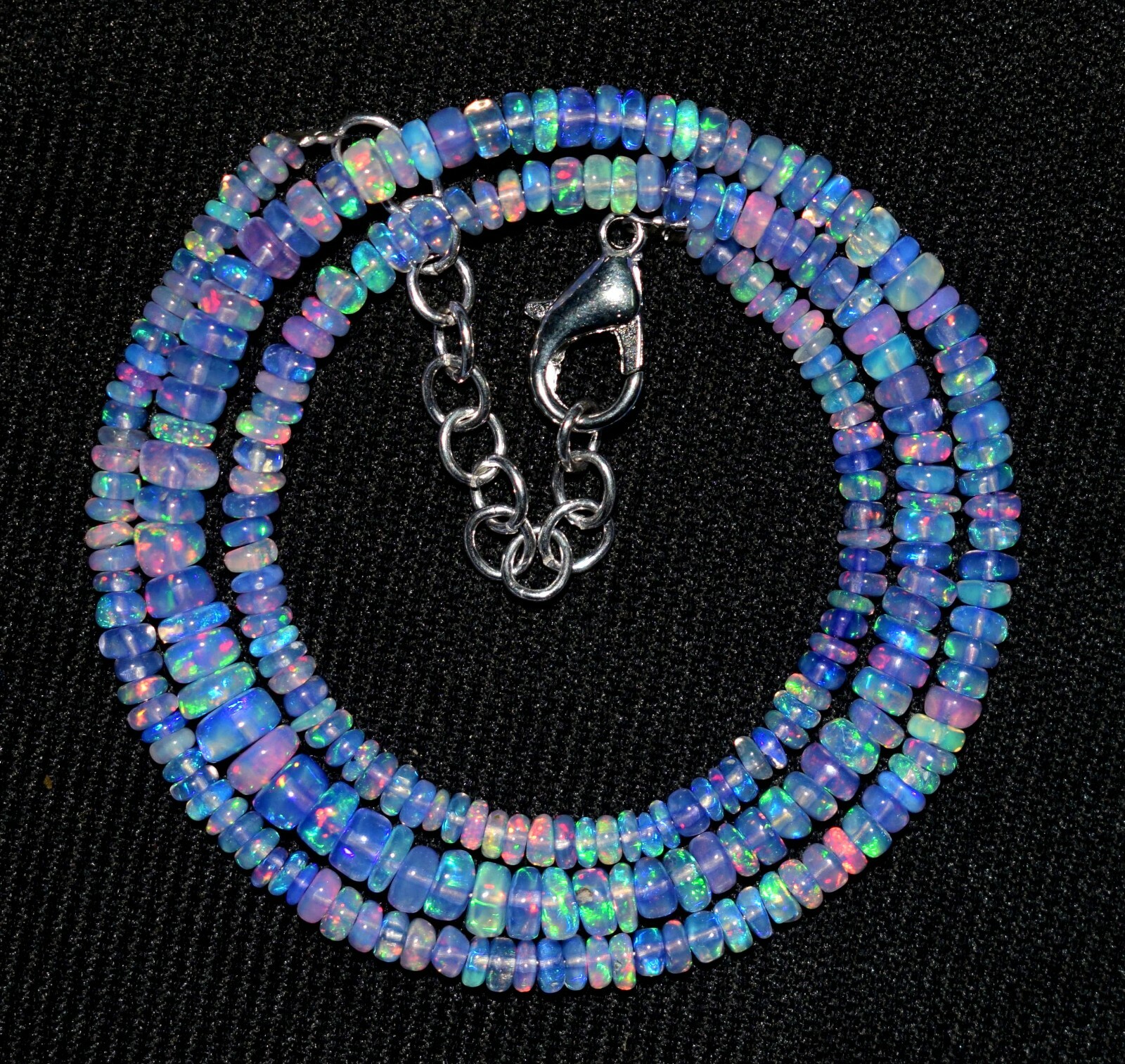 16″Natural Ethiopian Opal Wello Fire Opal Gemstone Bead Necklace Jewelry F0445