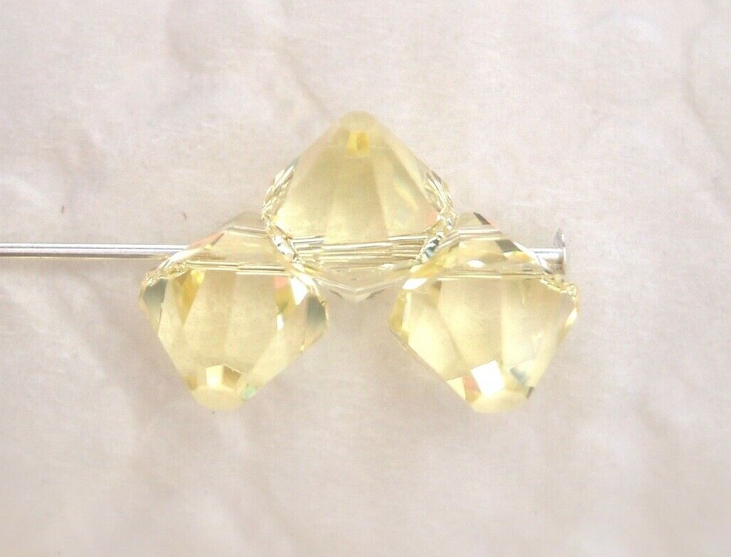 25 pc SWAROVSKI CRYSTAL JONQUIL Loose BEADS 6mm 6301 Top Drill Pendant, Yellow