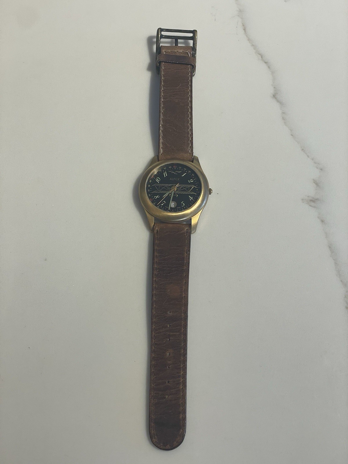 Swiss Men’s Alfex C.V.W.E. Nimitz US Navy Biplane Military Watch w/NEW BATTERY!