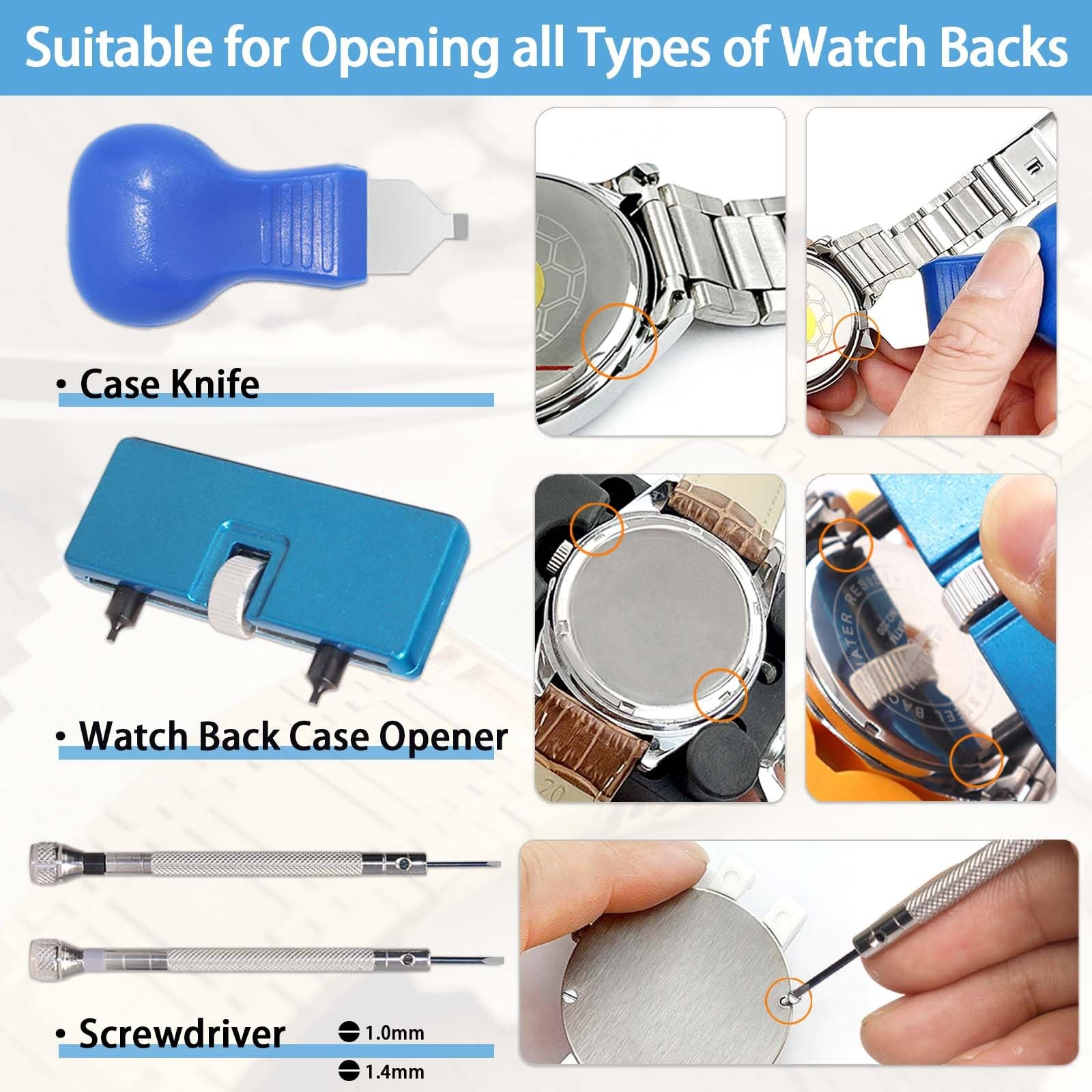 Watch Battery Replacement Tool Kit, GLDCAPA Repair Back…