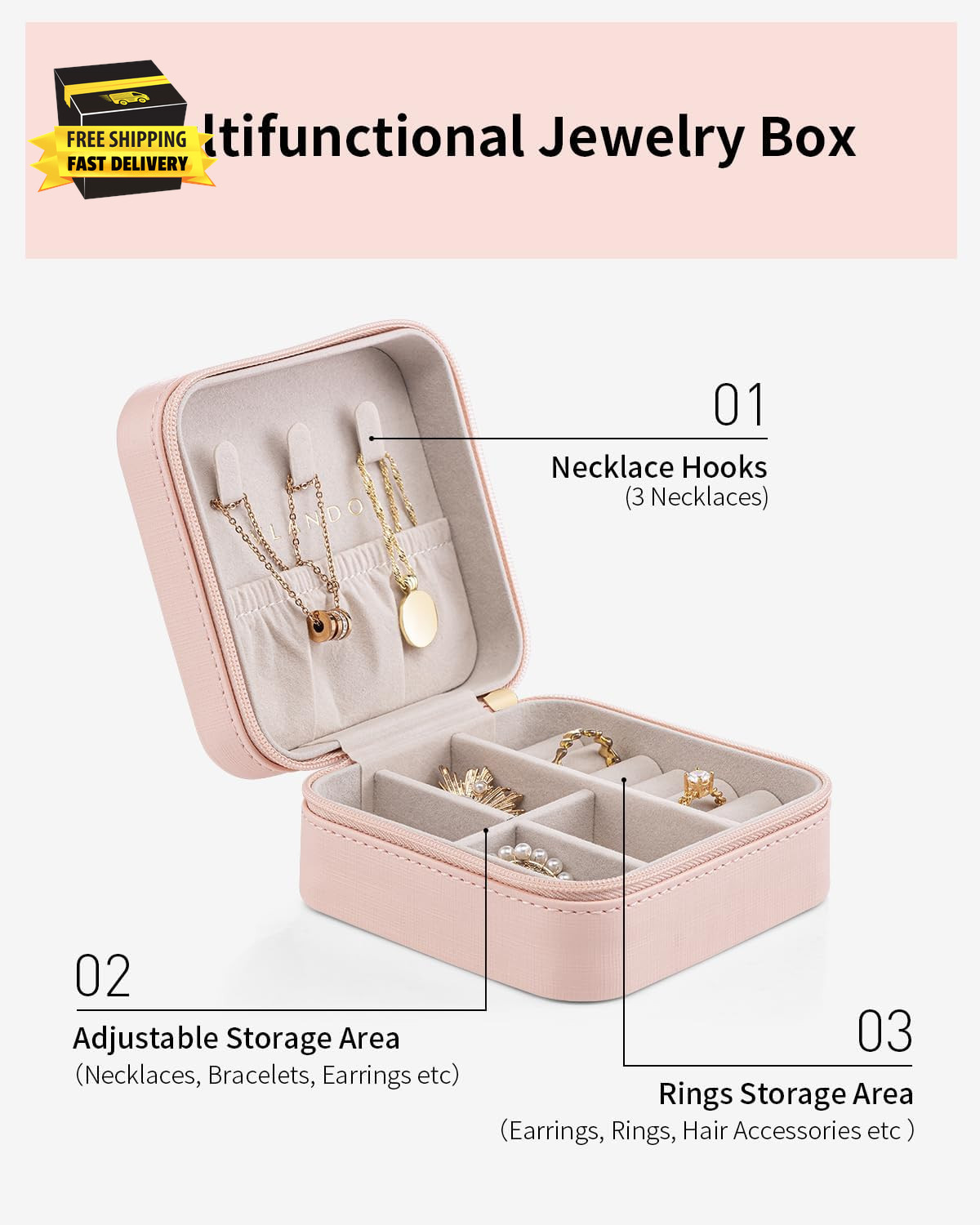 Travel Jewelry Case – Teacher Appreciation Gifts for Women – Small Jewelry Trave
