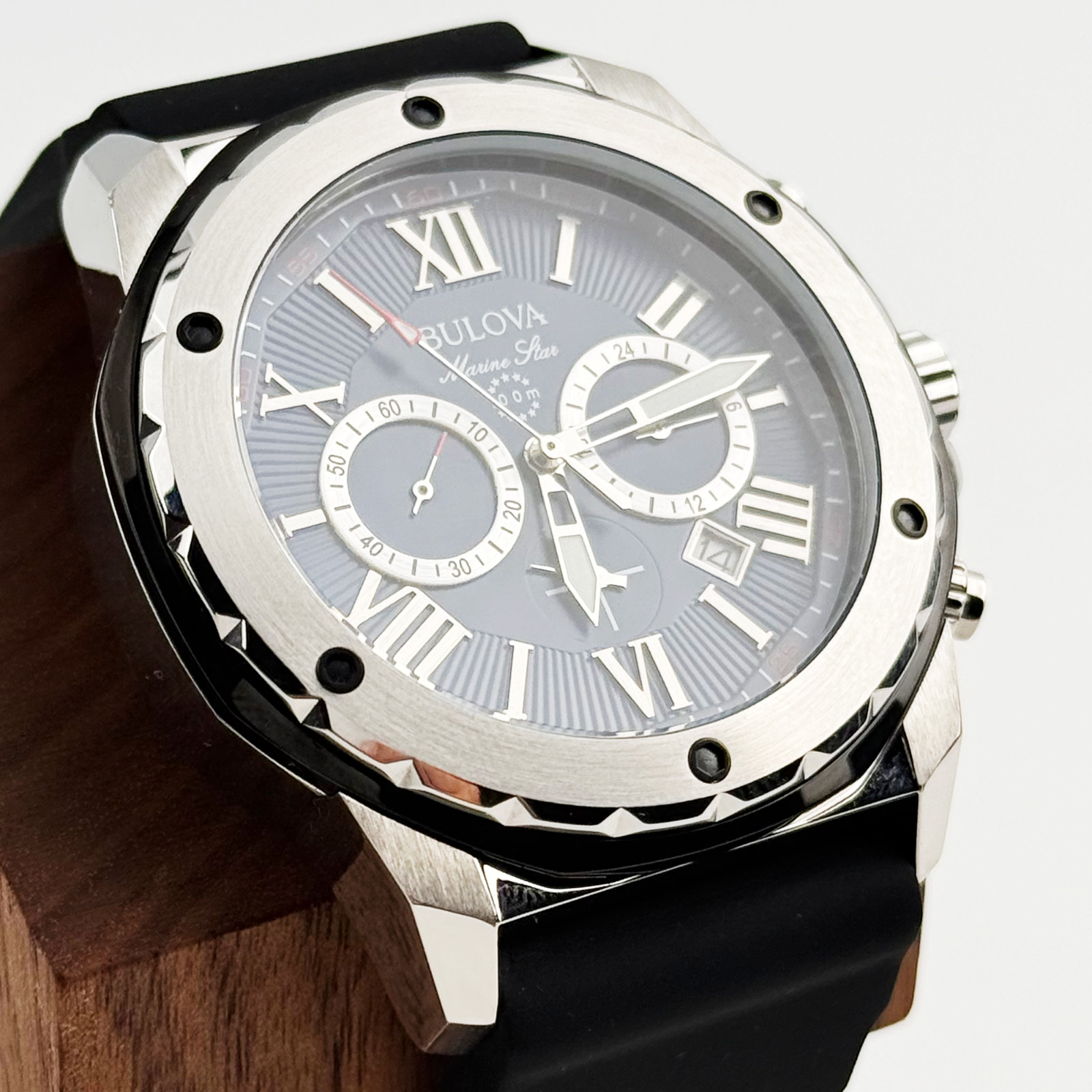 Bulova 98B258 Marine Star Men Watch Blue Dial Six-Hand Sports Chronograph