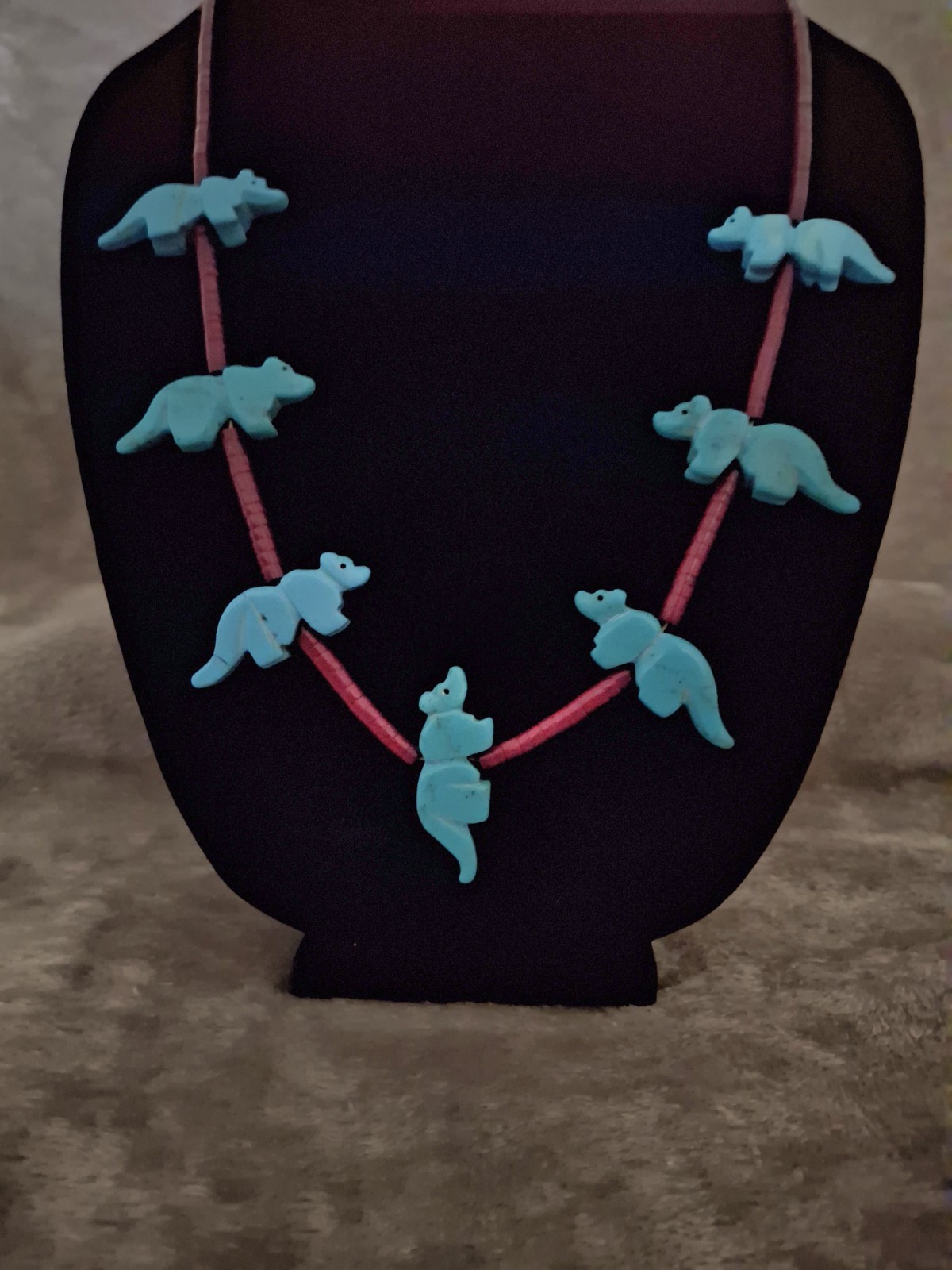 Vintage Turquoise Armadillo Fetish Necklace