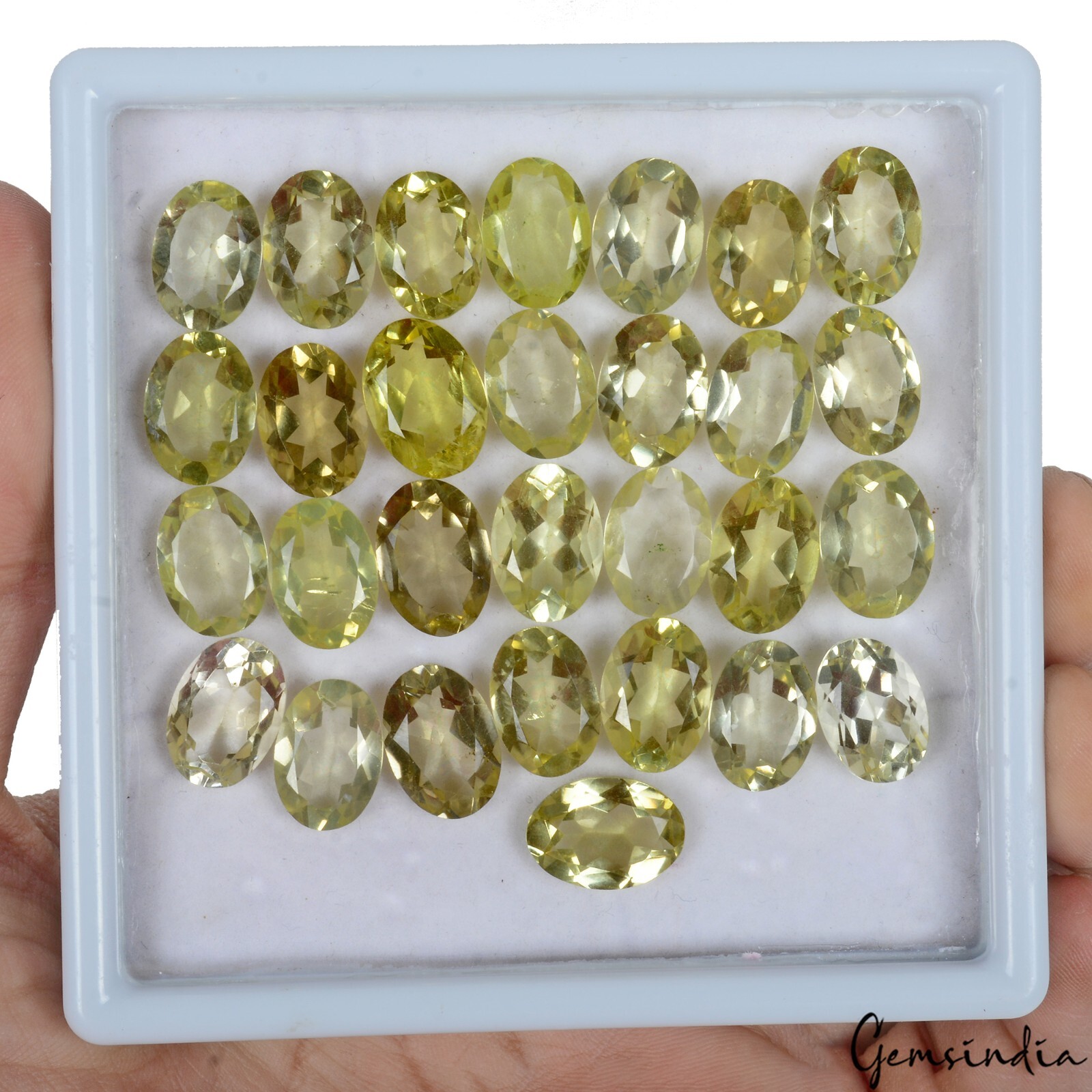 Certified 157 Ct Natural Untreated Lemon Citrine Quartz Oval Cut Gems Lot 13-15m