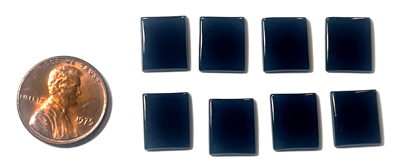 TWO (2) PIECES BLACK ONYX 12X10 MM RECTANGLE FLAT AS PICTURED BELOW WHOLESALE