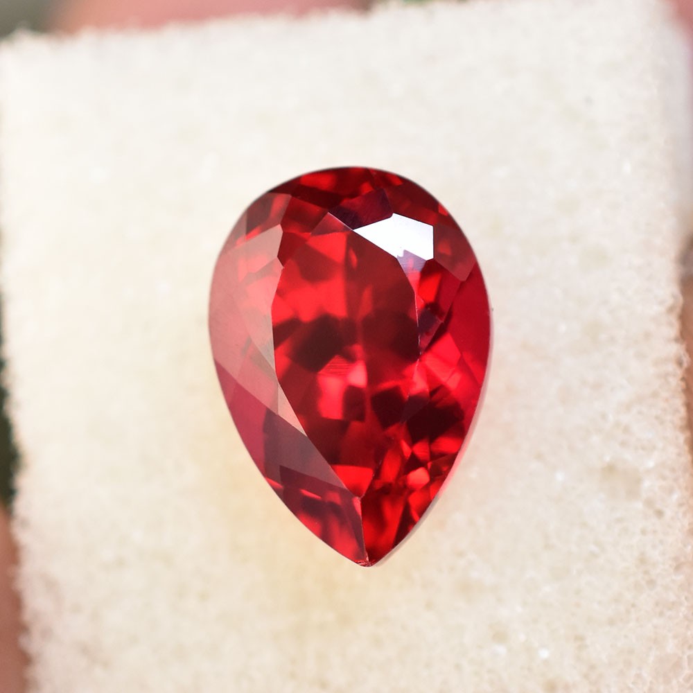 NATURAL Red Ruby 8 Ct Pear Shape CERTIFIED Loose Gemstone For Jewelry Making