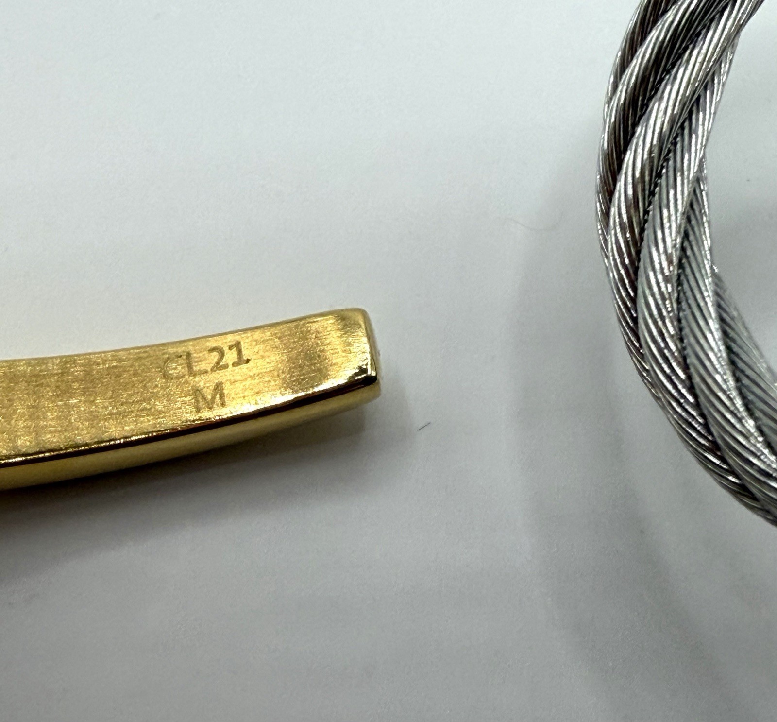 Charriol Infinity Zen Bangle Gold Silver Toned Bracelet Size Medium M