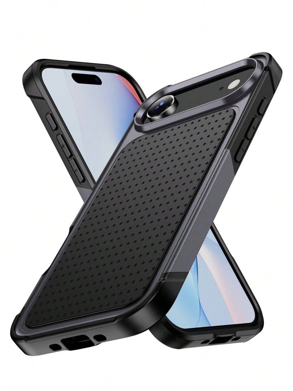 Gray Black Military-Grade Shockproof Case For iPhone 11 To 17 Pro Max