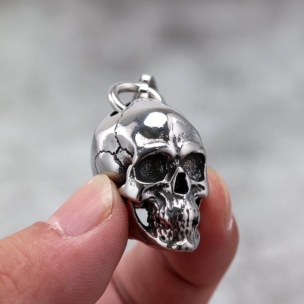 Two Sizes Textured Skull Hip Hop Street Jewelry To Show Personal Unique Style