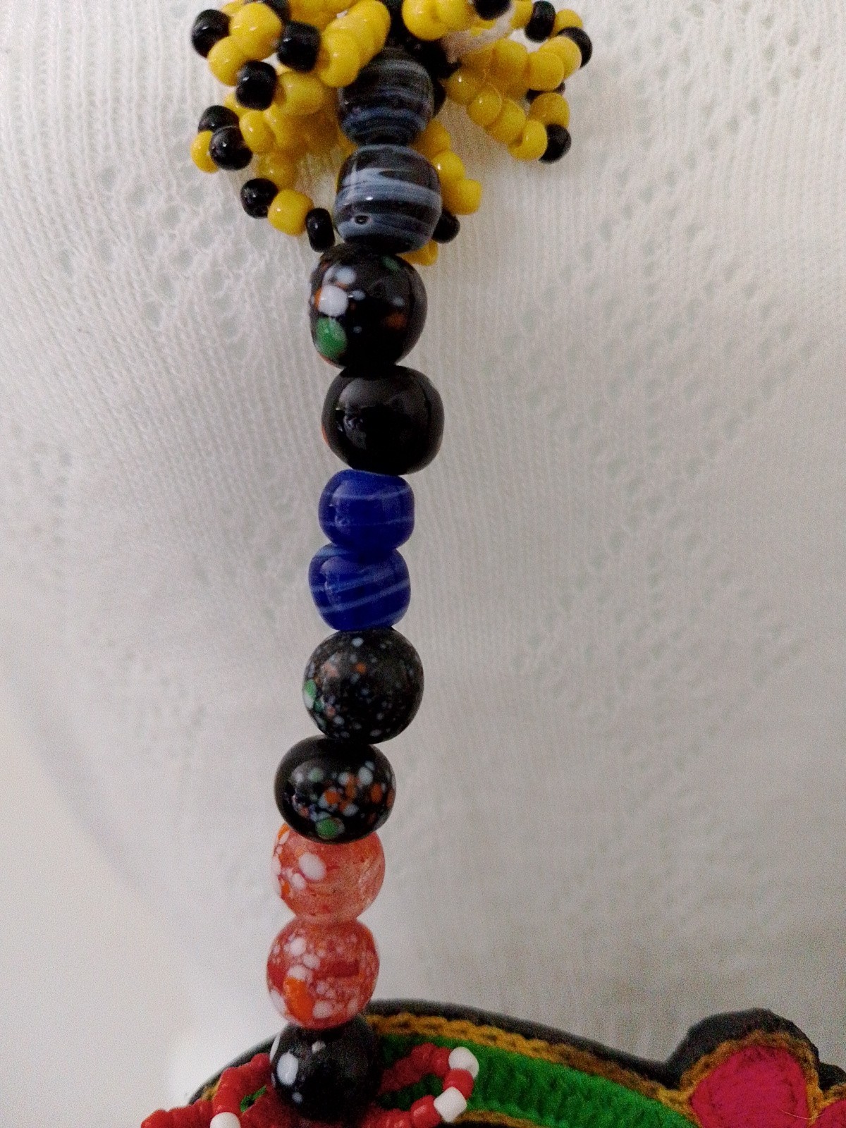 Colorful Sulam Tumpa necklace ethnic accessory Embroidery Dayak East Kalimantan