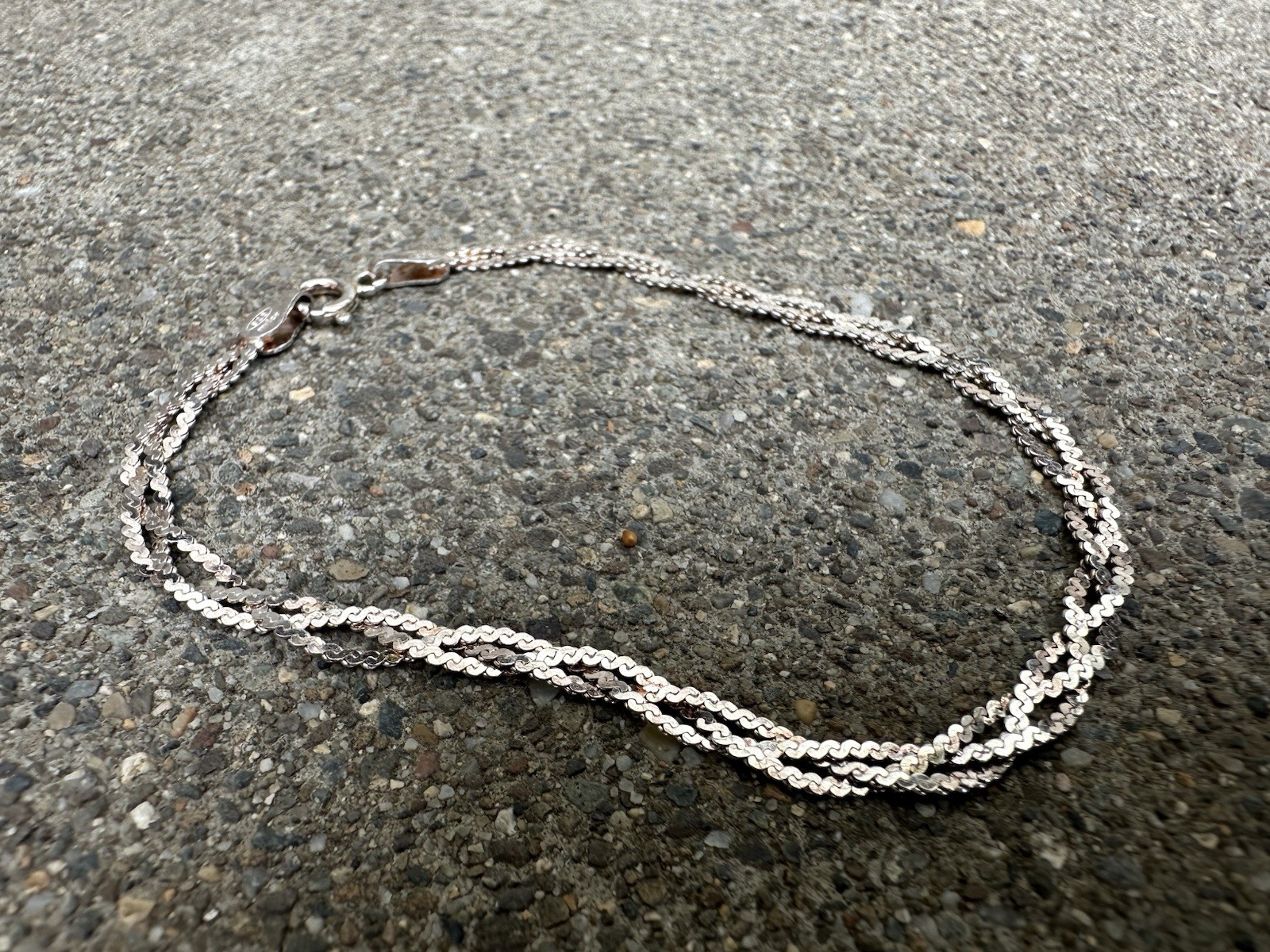 Sterling Silver Milor Italy Braided Bracelet 3mm Elegant Dinner Party Unpolished