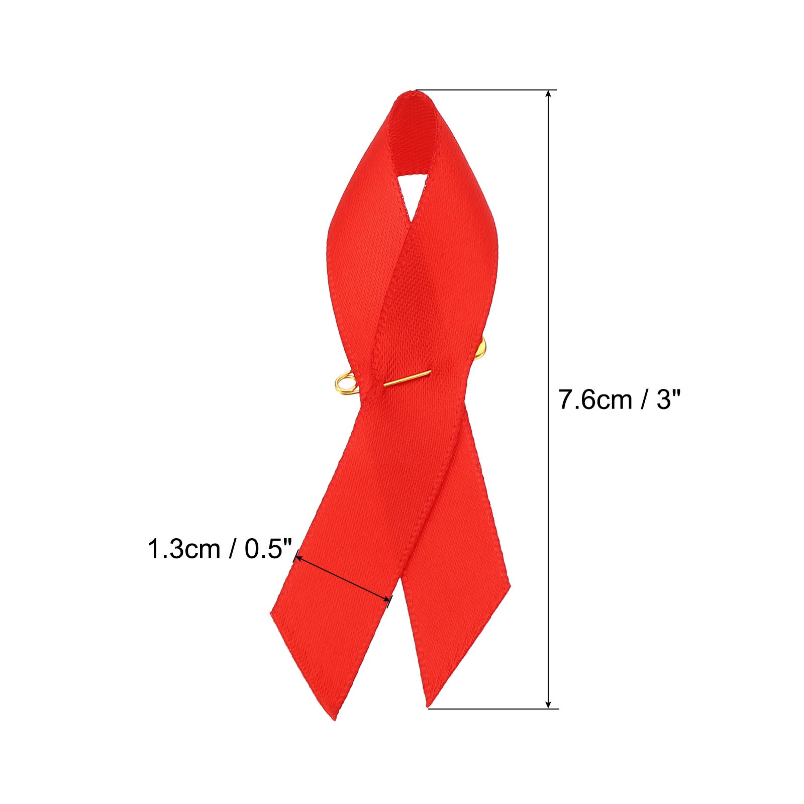 50 Pieces Red Polyester Ribbon Satin with Safety Pins