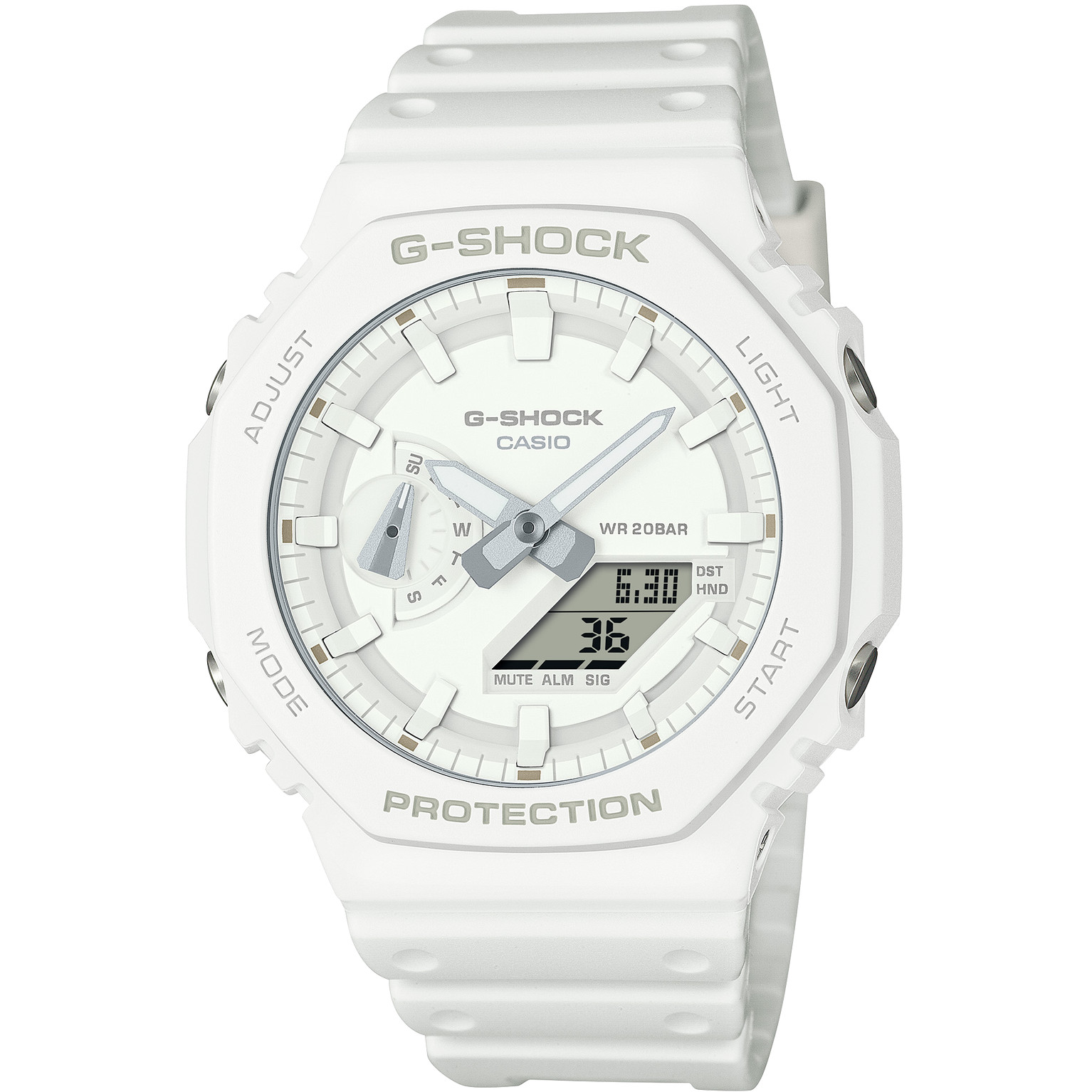 CASIO G-SHOCK GA-2100-7A7JF One Tone Series Analog Digital Watch White 45.4mm