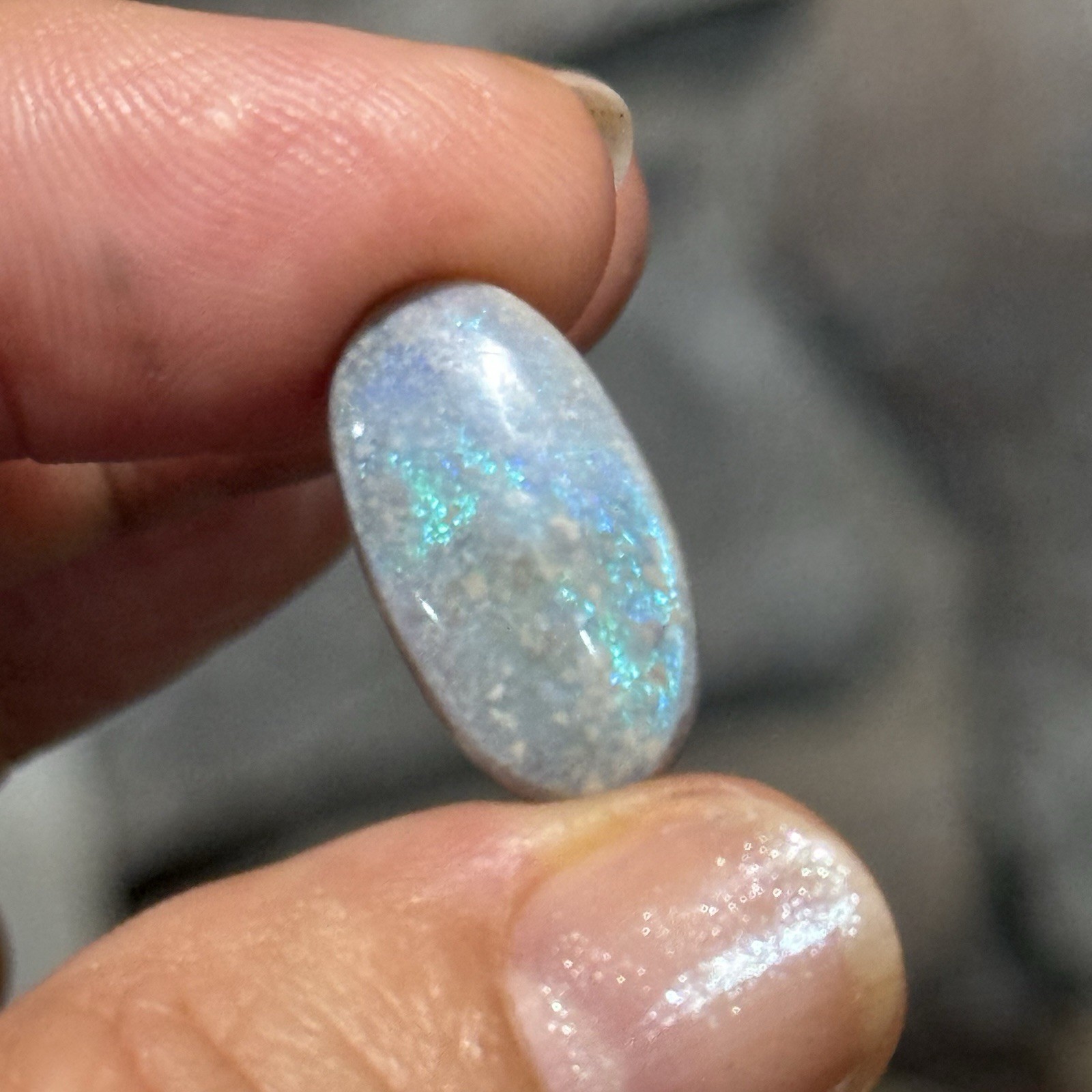 6.6ct 16.3x11x5.4mm Australian Black Mintabie Opal Cabochon Gem Cushion Cut