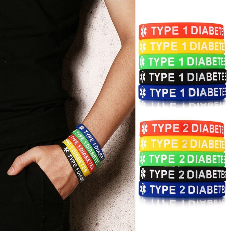 Unisex Wristbands Lightweight Silicone Medical Alert Bracelet for Male Female