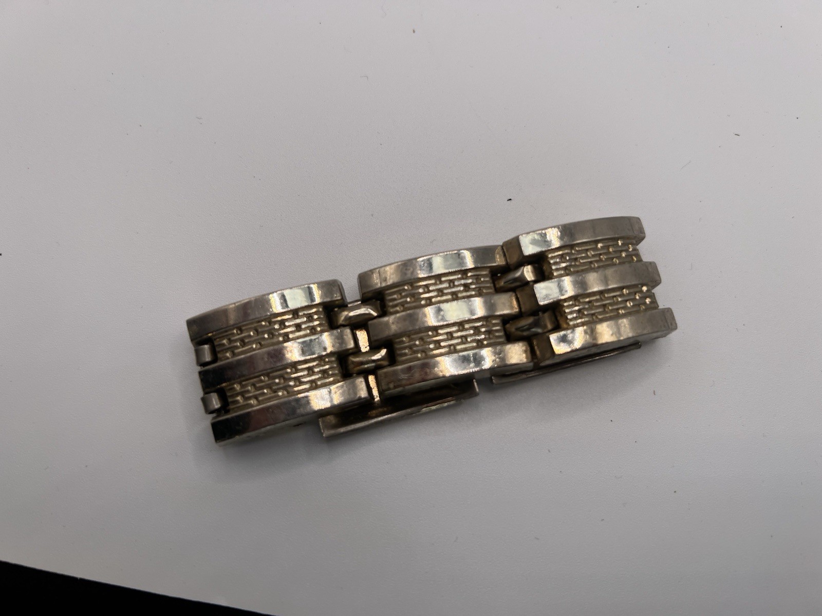 Three Bracelets- Silver (Garnett), Men’s Link, Black And Brown Acrylic Necklace