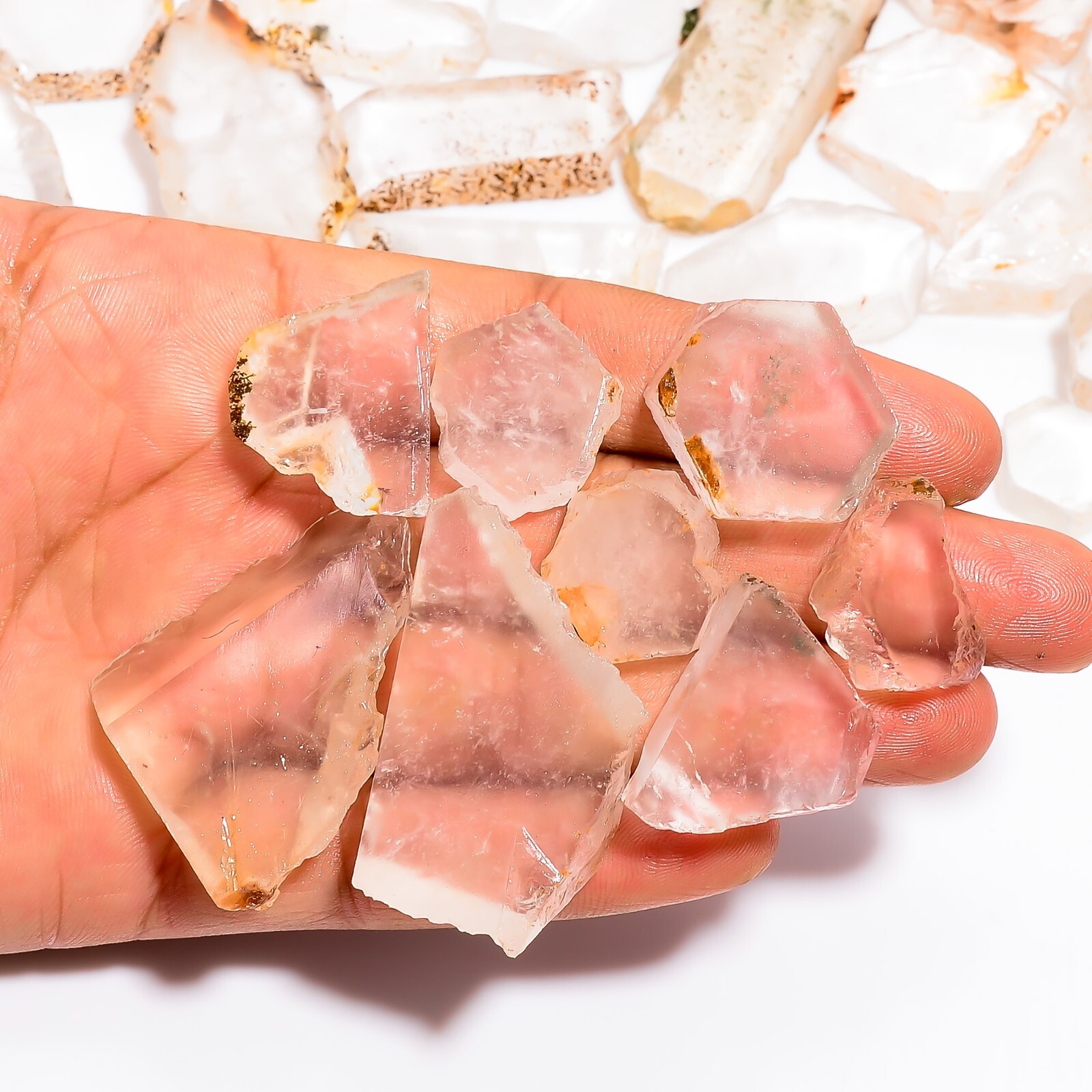 Natural Crystal Slice Rough Gemstone Raw Crystal Stone Small Size Slab