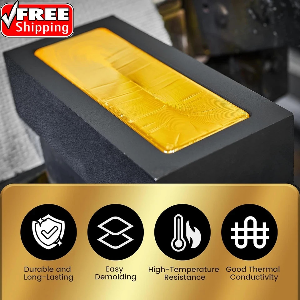 Mmasters 2.5Kg Premium Graphite Ingot Mold for Metal Casting – High-Purity Mater