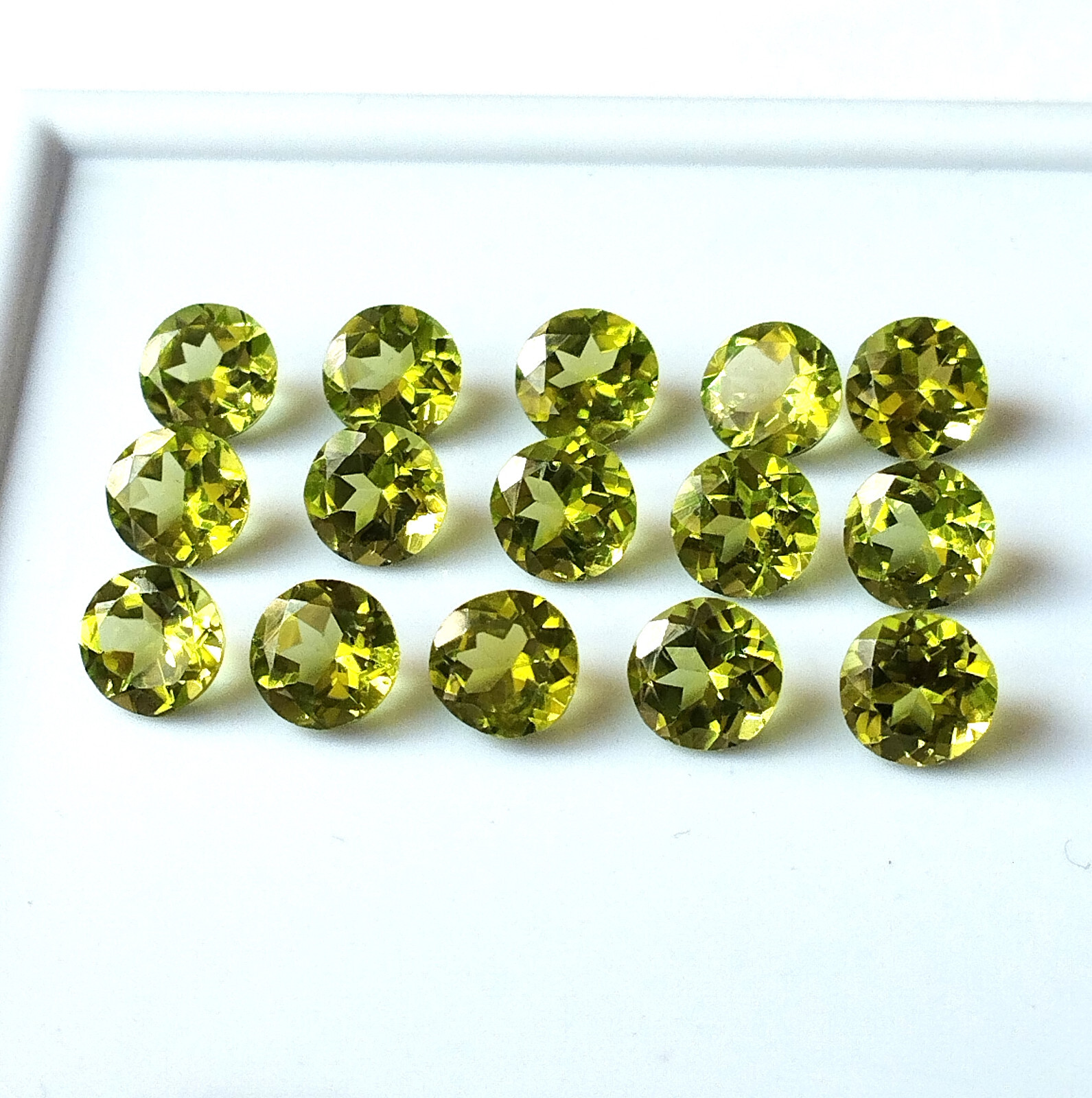 Natural Peridot 6X6 mm Round Shape Faceted Untreated Wholesale Loose Gemstone