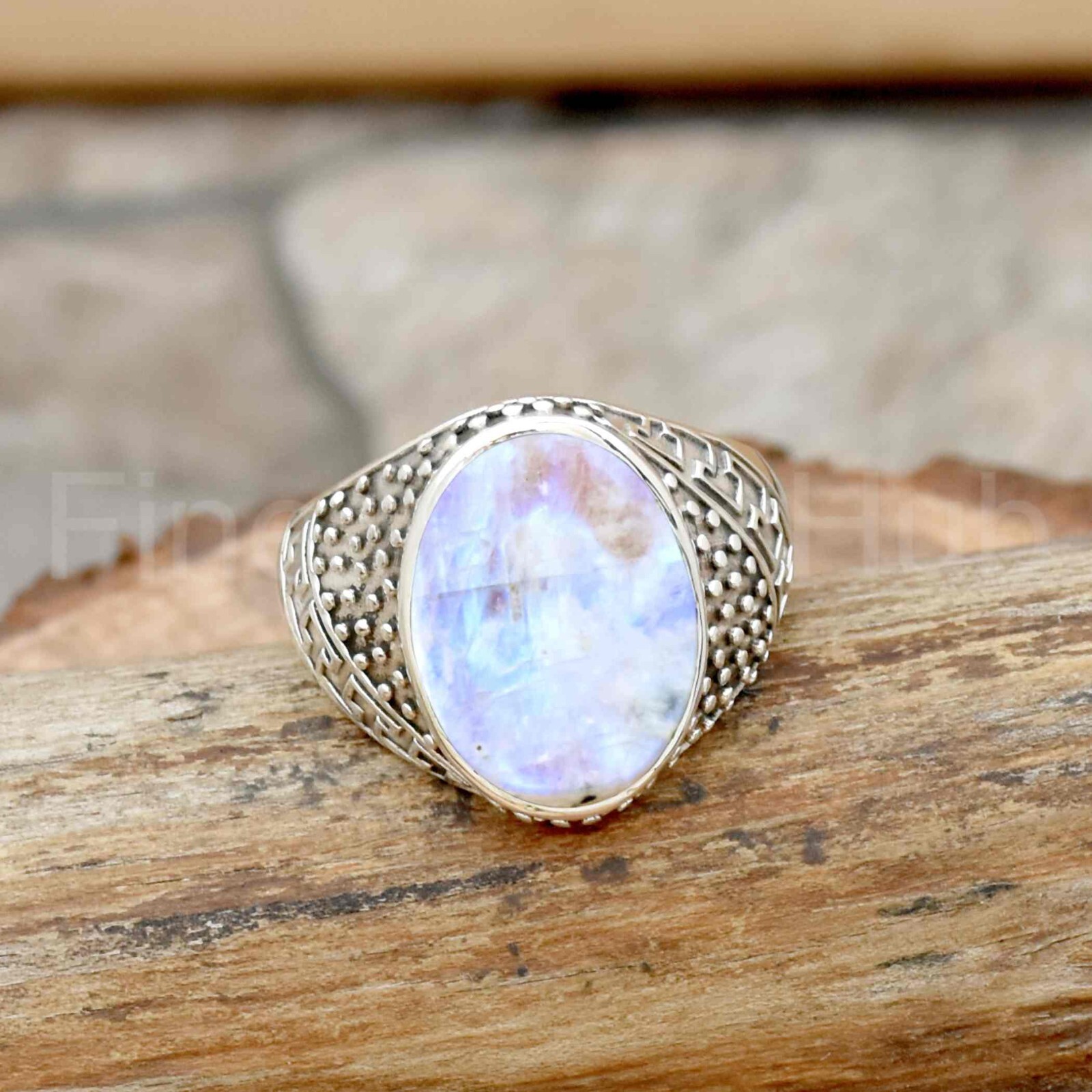 Moonstone Ring 925 Sterling Silver Moonstone Men’s Ring Gift For Him