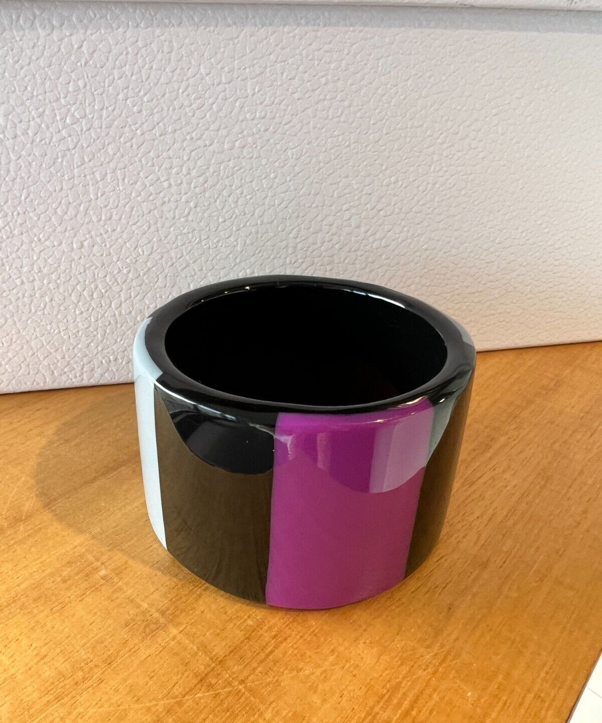 Designer Black/Pink/Green/Grey Resin Bangle, Cuff Ht:5cm, Diam:6.6cm, Dpth:0.8cm