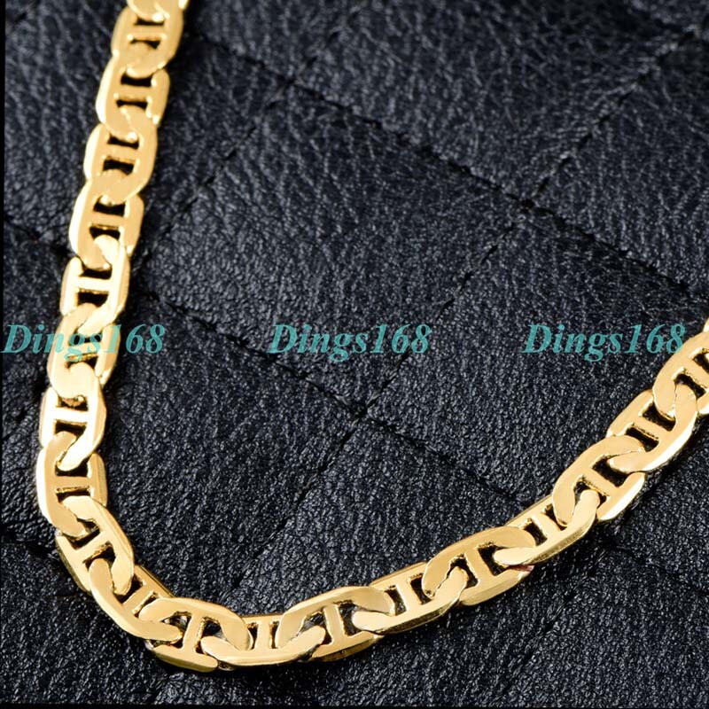 18K Gold Filled Flat Mariner Link Anchor Chain Anklet Ankle Bracelet 9.1″/23cm