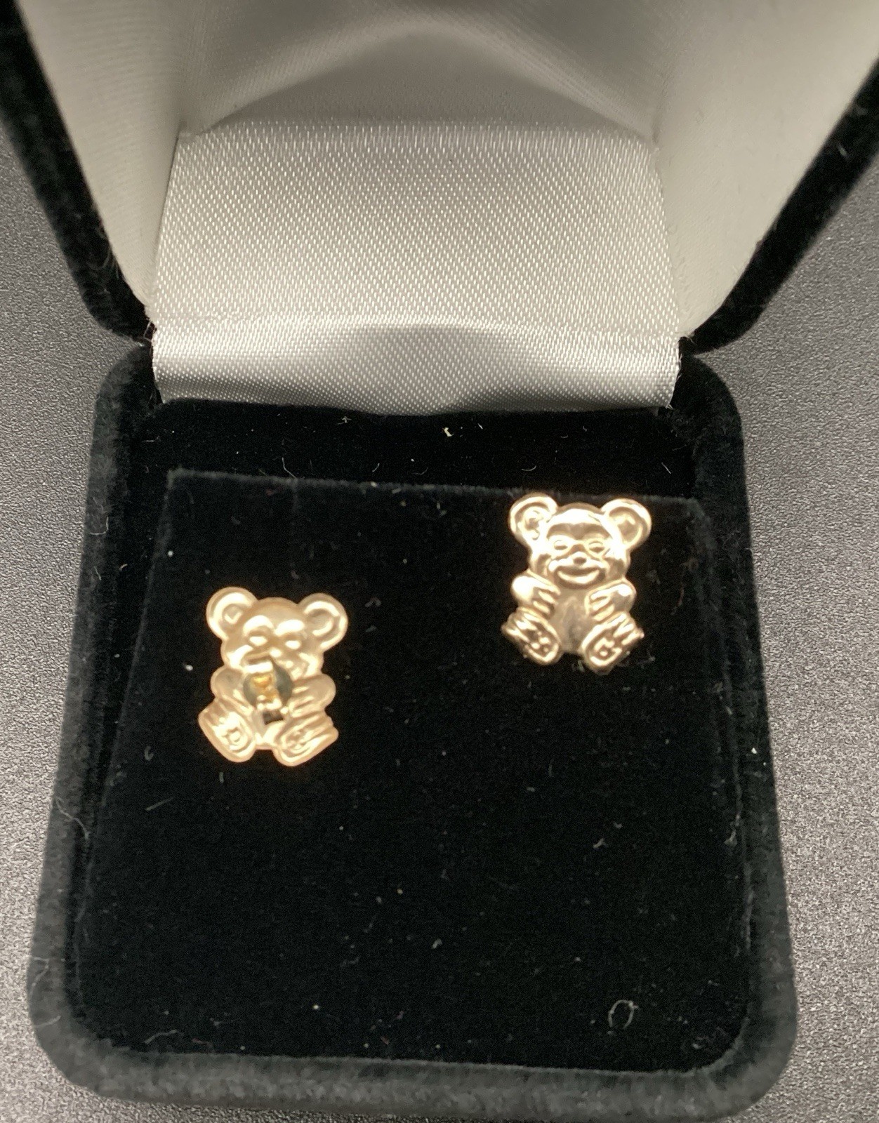 Real Stamped 10 KT Yellow Gold Hollow Gummy Bear Children Studs