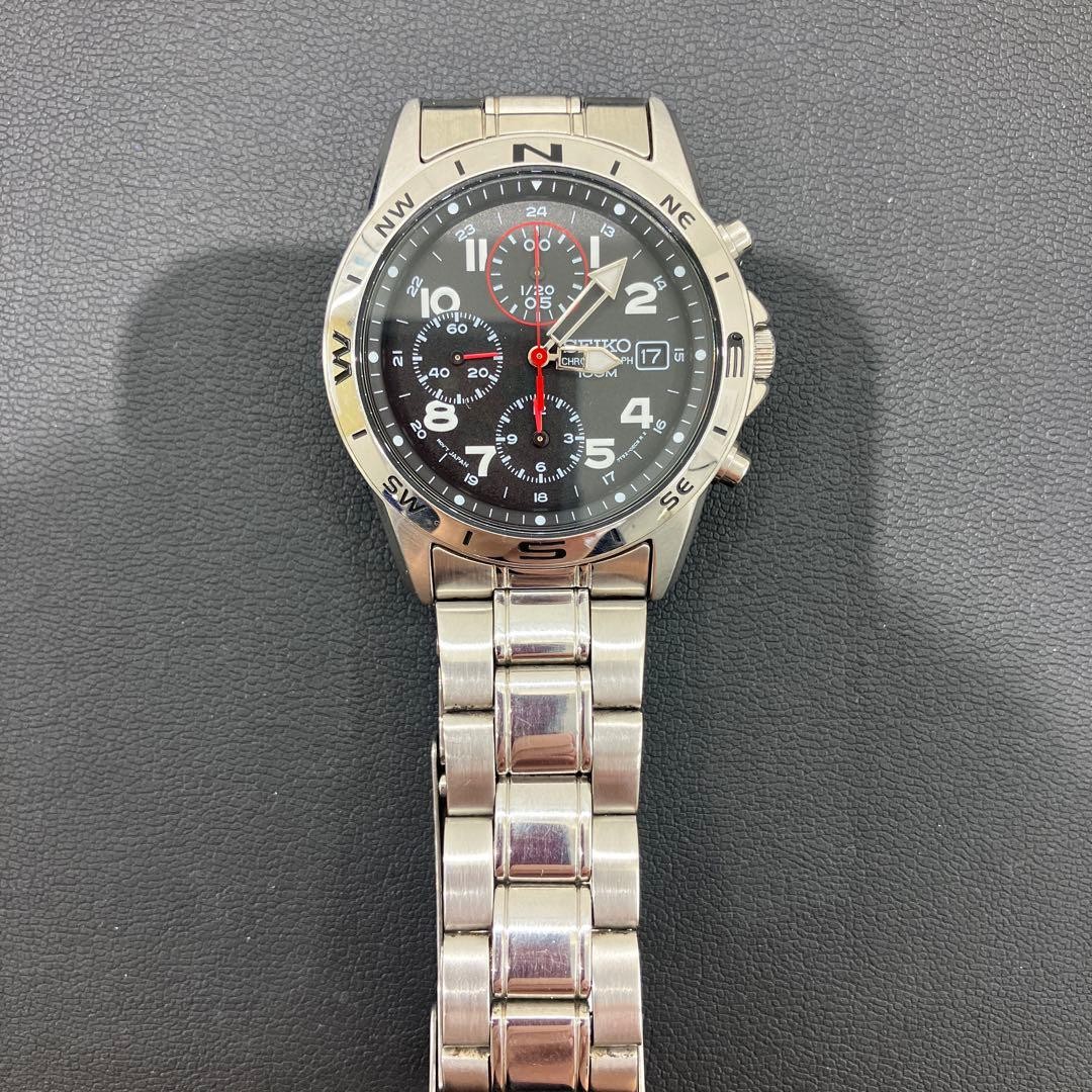SEIKO Chronograph Stainless Steel Watch, 10 ATM W.R. [Working] 【From Japan】
