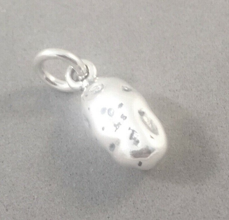 .925 Sterling Silver 3-D POTATO CHARM Pendant Idaho Spud Baked NEW 925 KT21