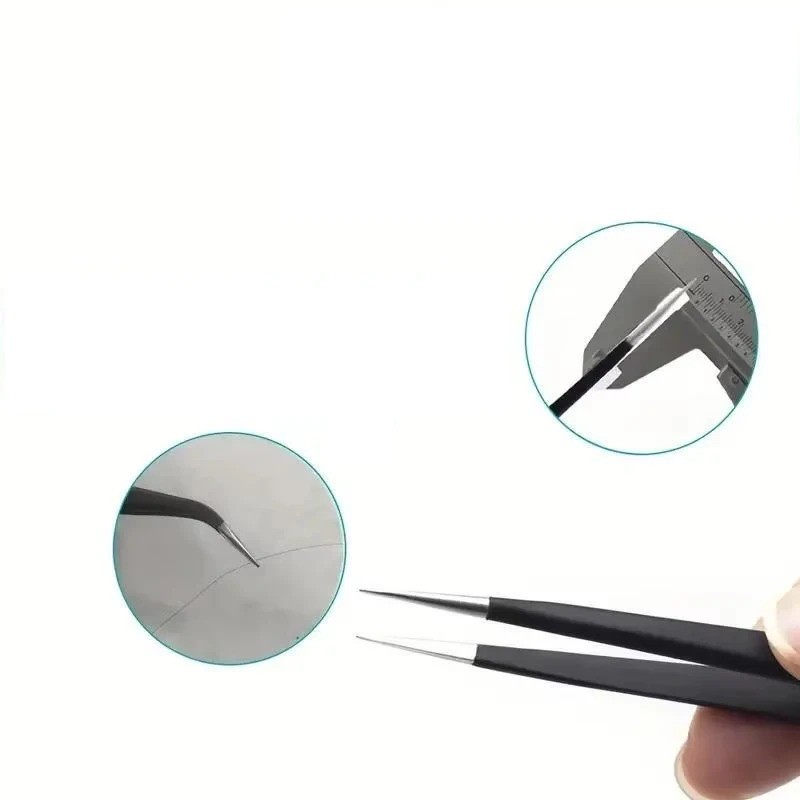 6pc Precision Tweezers Set ESD Anti-Static Stainless Steel Tools for Electronics