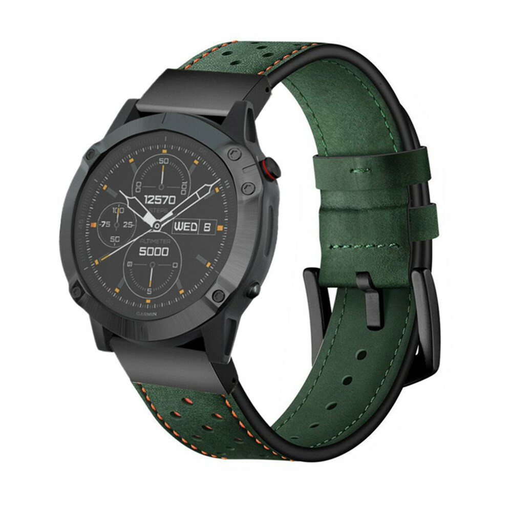 Quick Fit Genuine Leather Strap Watch Band For Garmin Fenix 7X 7 6X 6 5X 5